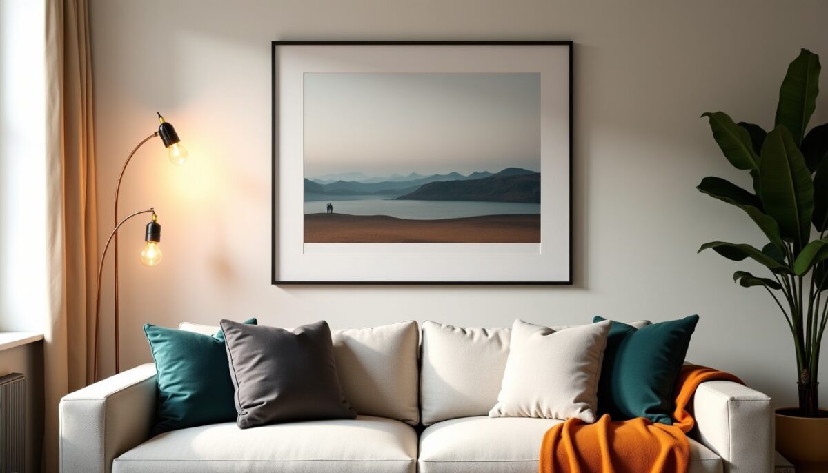 Salon chic : sublimer votre espace avec un grand cadre photo personnalisé pour une ambiance unique